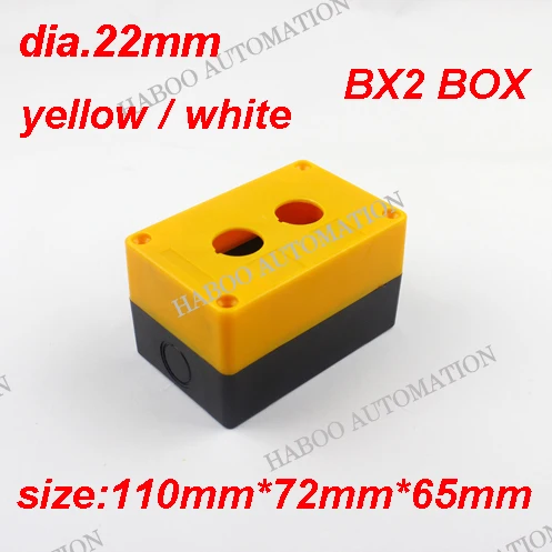 

1pcs/lot High quality dia.22mm 110*72*65 size protection box for push button switch/ emergency stop switch yellow/ white color