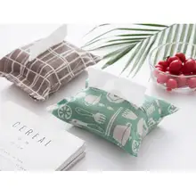 Мультяшная хлопковая ткань Фламинго печать бумажное полотенце Настольный органайзер коробки переносная сумка для хранения Настенный бумажный держатель