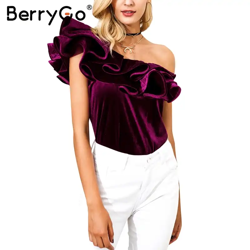 velvet ruffle top