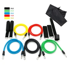 11 шт. пояса для йоги Pull набор веревок многофункциональная ручка упругое напряжение шнур руки прочность спортивные фитнес ремни