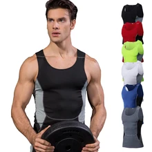 Мужской компрессионный жилет для бега, гимнастический плотный баскетбольный тренировочный топ, быстросохнущие футболки без рукавов для фитнеса, спортивная одежда