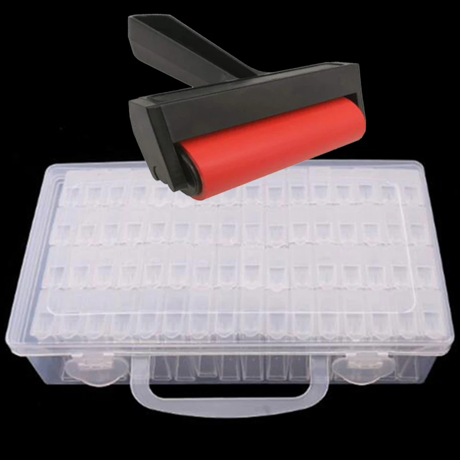 

5D Diamond Painting Accessories Plastic Roller and stoage box 64pcs Full Drill 5D DIY Diamond Painting Kits for Adults
