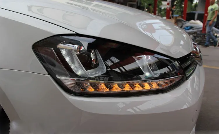 Автомобильный Стайлинг светодиодный HID Рио светодиодный фары передняя фара чехол для VW Golf 7 Golf7 VW MK7 bi-ксеноновая линзы ближнего и дальнего света