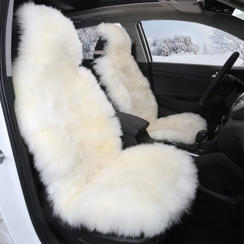 100% Australian Pure Natural Fur Seat Cover 5 Seats Whole Vehicle Seat Cover Sheepskin Winter Car Cushion