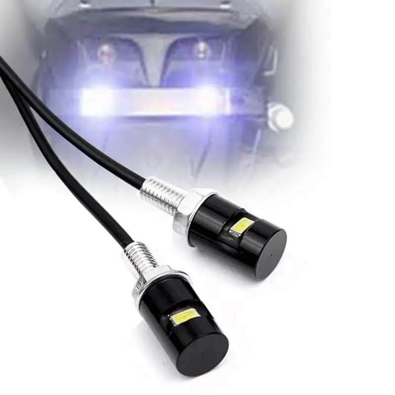 

2 PCS LED Car Auto Motorcycle Parts Number License Plate Light Aluminum Bolt Vehicle Decoration Lamp