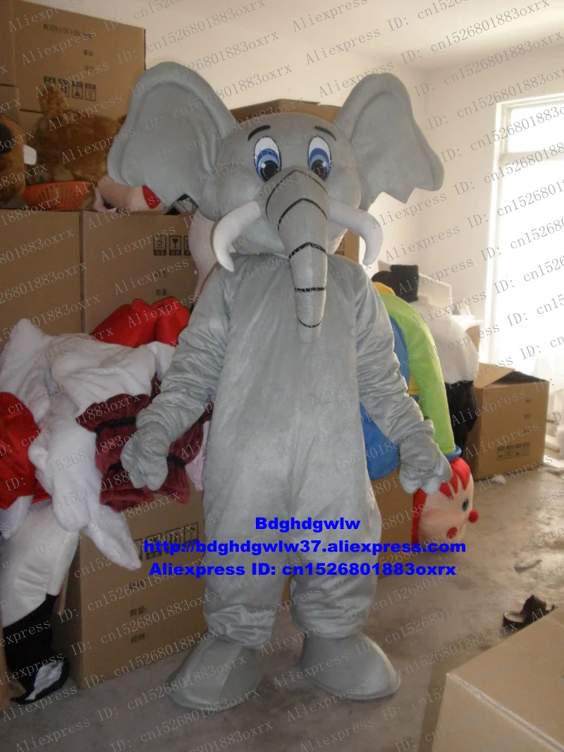 Серый Elephish костюм талисмана для взрослых, Герой мультфильма, костюм, праздничный костюм компании, костюм талисмана zx906