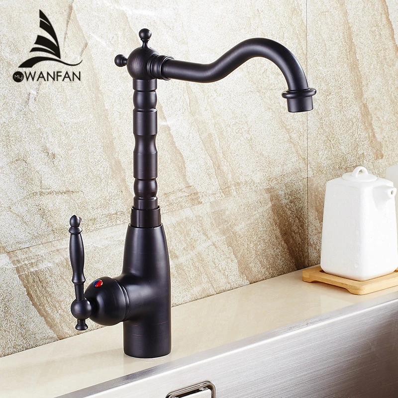 Black Swivel Spout Single Lever Kitchen Sink  Faucet Bathroom Basin Mixer Tap 