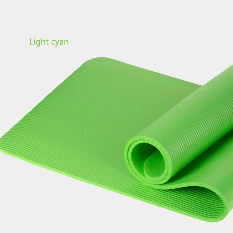 10 мм Расширенный NBR коврик для йоги расширенный коврик для йоги с позиционной линией нескользящий коврик для начинающих экологический коврик для фитнеса и гимнастики - Цвет: Зеленый