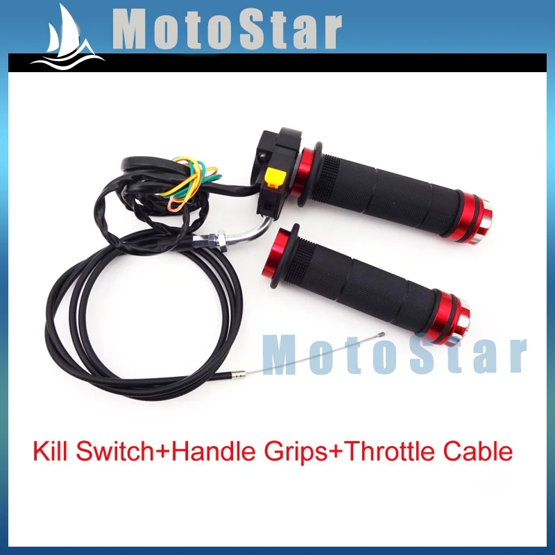 Kill Stop Switch Throttle Cable Hand Grips For Motorized Bicycle Dirt Push Bike