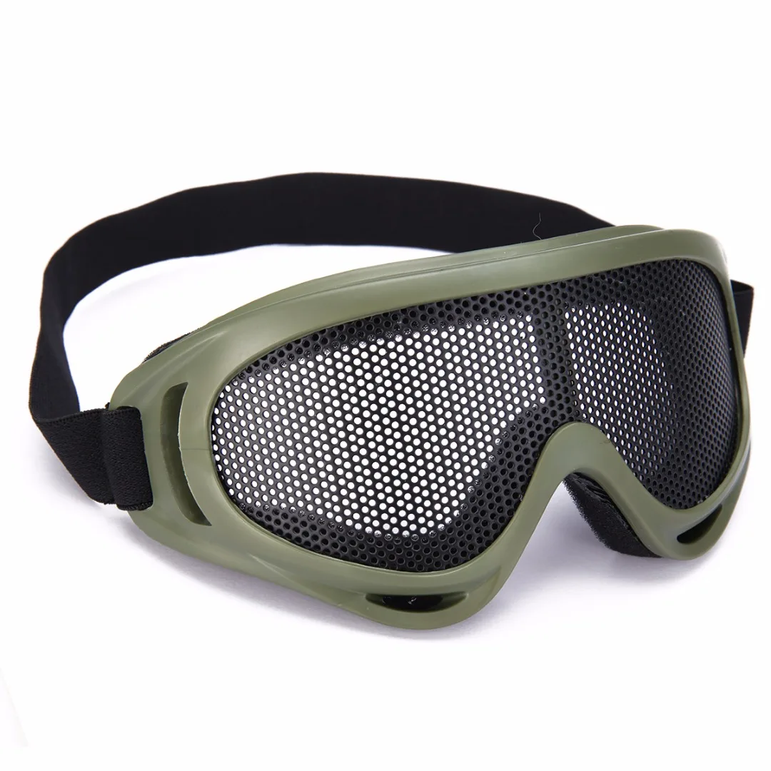 Outdoor Eye Protective Comfortable Airsoft Safety Tactical Eye Protection Metal Mesh Glasses Goggle 3Color