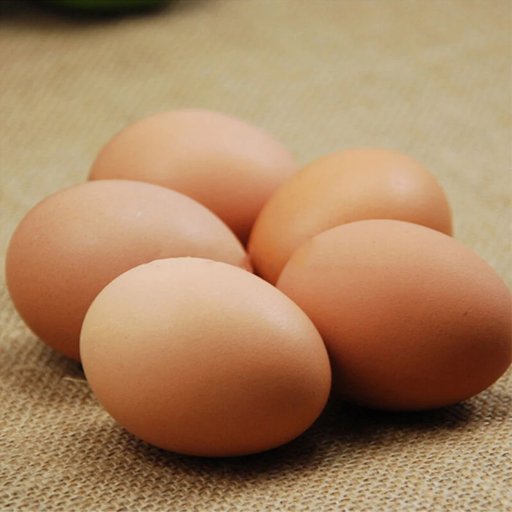 3 Pcs Hen Poultry Rubber Fake Dummy Egg Chicken Simulation fake egg Layer Coop Cage For Chicken Duck Geese Incubation Breeding