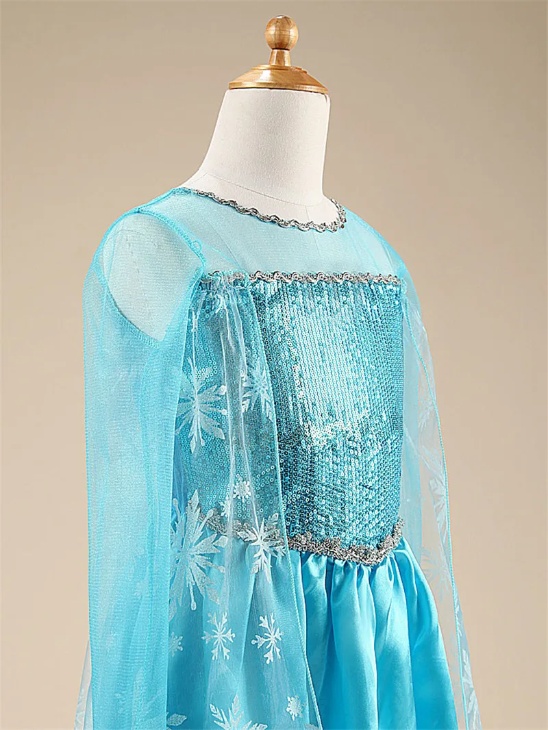 Платье для девочек праздничное платье принцессы спящей Красота костюм Авроры на день рождения Анна Эльза, Белль детская одежда с