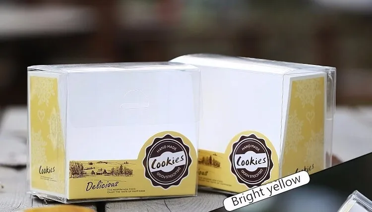 Упаковочный пакет для выпечки, печенье фасовочная коробка для теста, прозрачная коробка для упаковки печенья 3 варианта цвета 25 шт