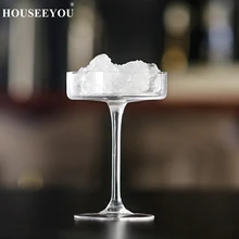 HOUSEEYOU неэтилированный кристалл плоский круглый Коктейль стекло мартини чашки шампанского флейты чаша для коктейля Бар Ресторан бармен инструмент