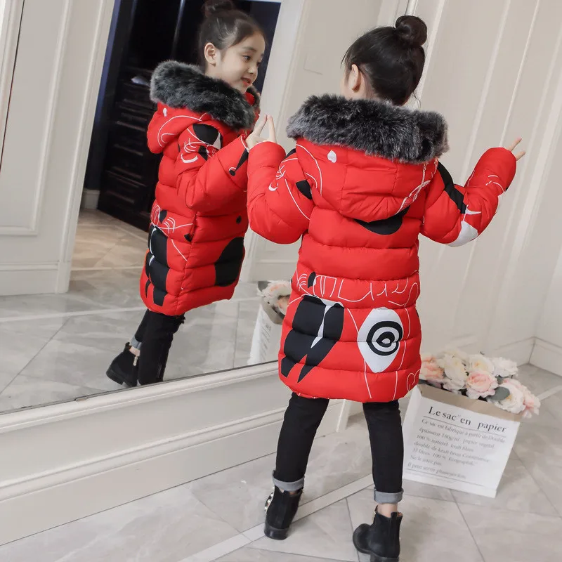 

Children Cotton Jackets for Girl Cotton Jacket Warm Winter Coat Big Virgin Girl Students 8 10 Baby Thick Padded 14 Years Old