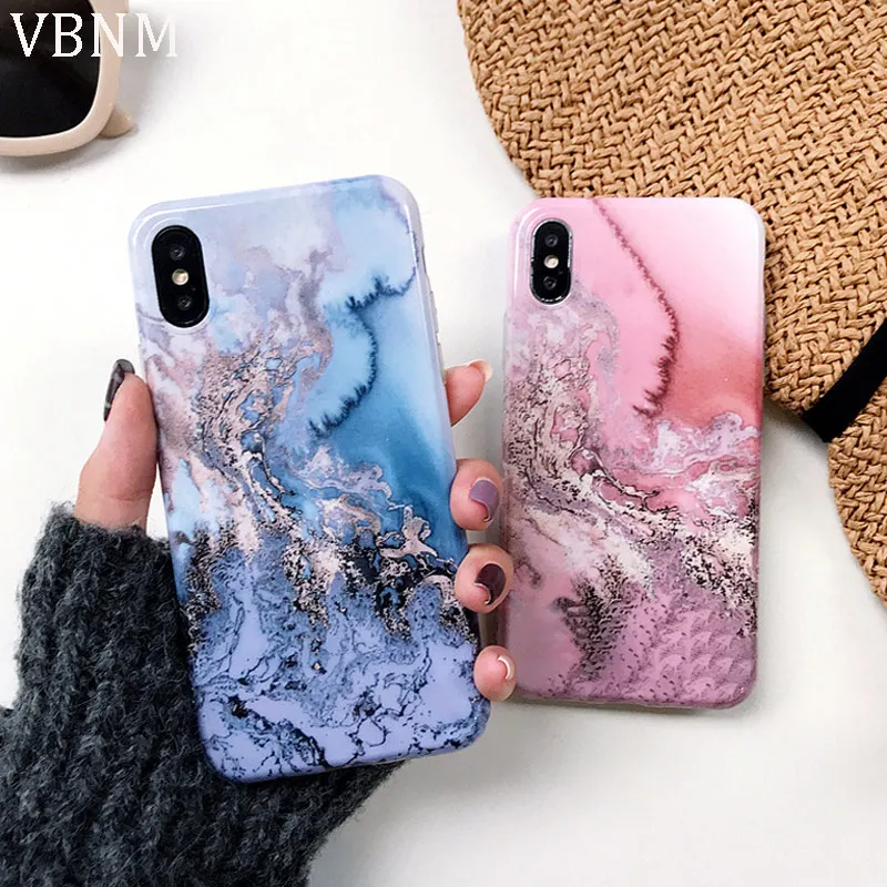 

VBNM Fashion Marble New Phone Case For iphone XS Max XR X Case For iphone 6 6s 7 8 plus Back Cover Luxury Soft Cases Capa Fundas