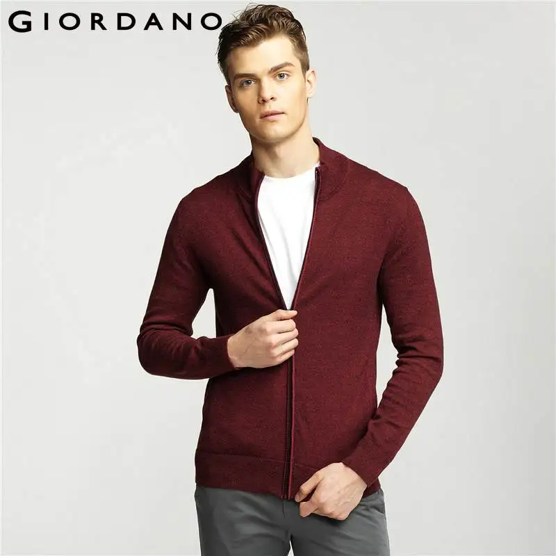 Giordano Men Cardigan Mock Neck Sweater Long Sleeves Giordano Men Cardigan Mock Neck Sweater Long Sleeves