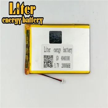 

1.0MM 2pin connector 4040100 3.7V 2000mah Lithium Polymer Battery for e-books GPS PDA MP3 MP4 MP5 small toys