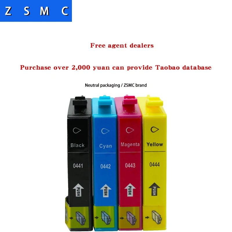 4 шт. Совместимый картридж epson T0441 T0444 для принтера C64 C84|ink cartridge|t0441 ink cartridgeepson cartridges |