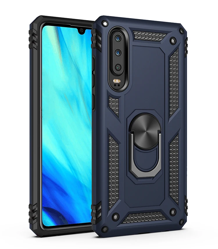 For Huawei P30 Pro case Holder Stand Armor Hybrid Magnetic Bracket Finger Ring Cover For For Huawei P30 Lite P Smart 2019 Case (2)
