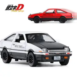 1:32 мультфильм Initial D AE86 металлического сплава литья под давлением автомобилей модельные автомобили RX7 тянуть обратно свет игрушки для детей