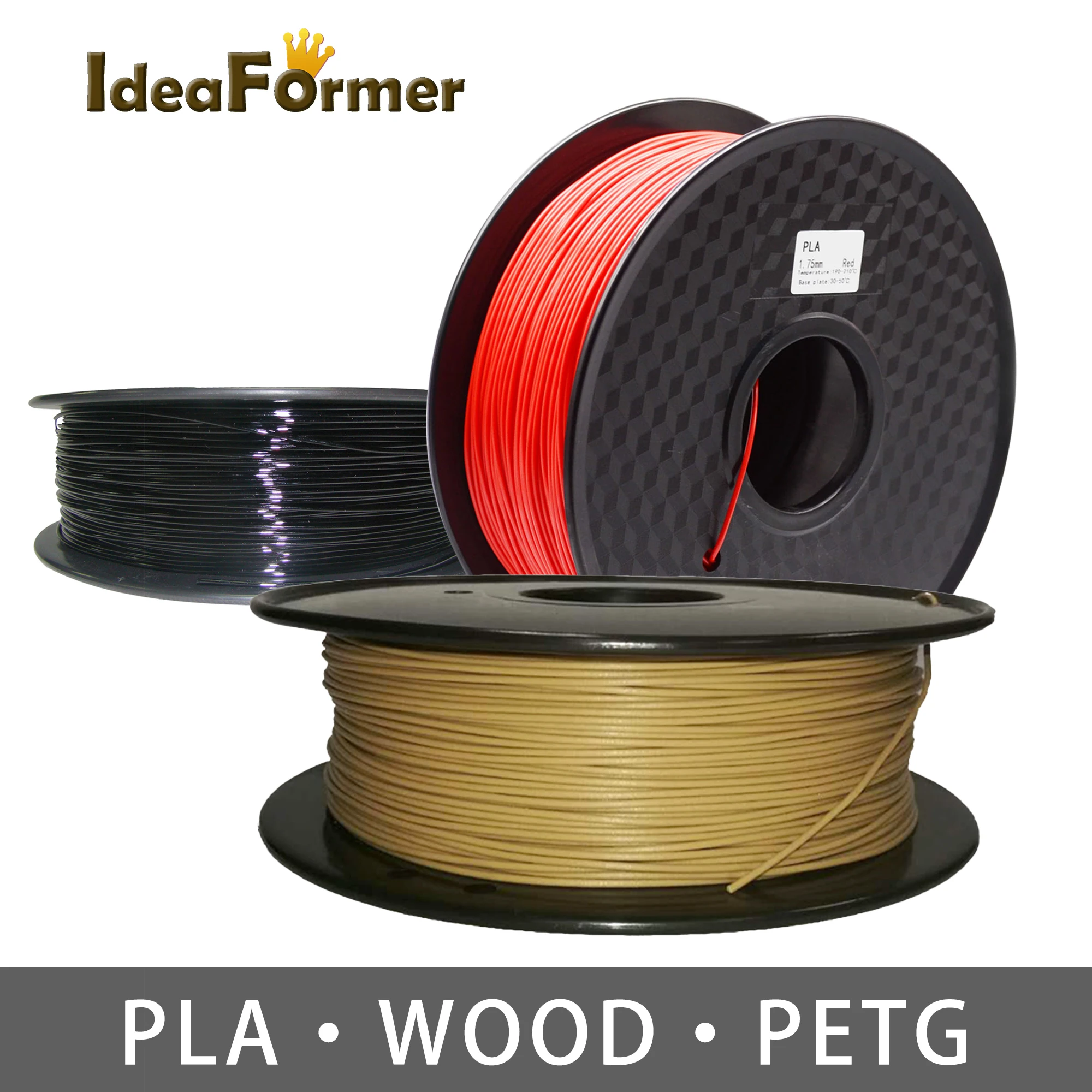 

3-Pieces Filament PLA/ABS/PVA/PETG/WOOD/TPU/PA printing material 1.75mm for MakerBot RepRap Kossel 3D printer parts