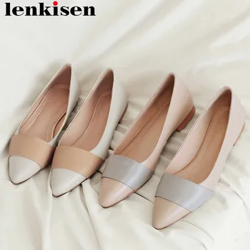 

New arrival genuine leather slip on loafers mixed colors comfortable driving shoes pointed toe pregnant woman fashion shoes L97