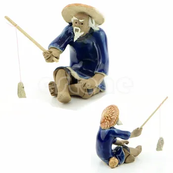 

Fisherman The fish tank decoration Mini Fish Tank Aquarium Rockery Home Decor Old Man Fishing Dollhouse Ornaments Z07 Drop Ship