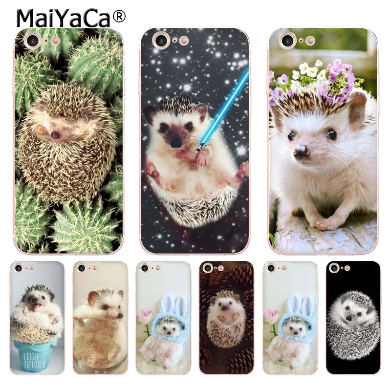 

MaiYaCa For iphone 7 6 X Case Cute Animal Little Hedgehog Coque Shell Phone Case for iPhone 8 7 6 6S Plus X 5 5S XS XR XSMAX