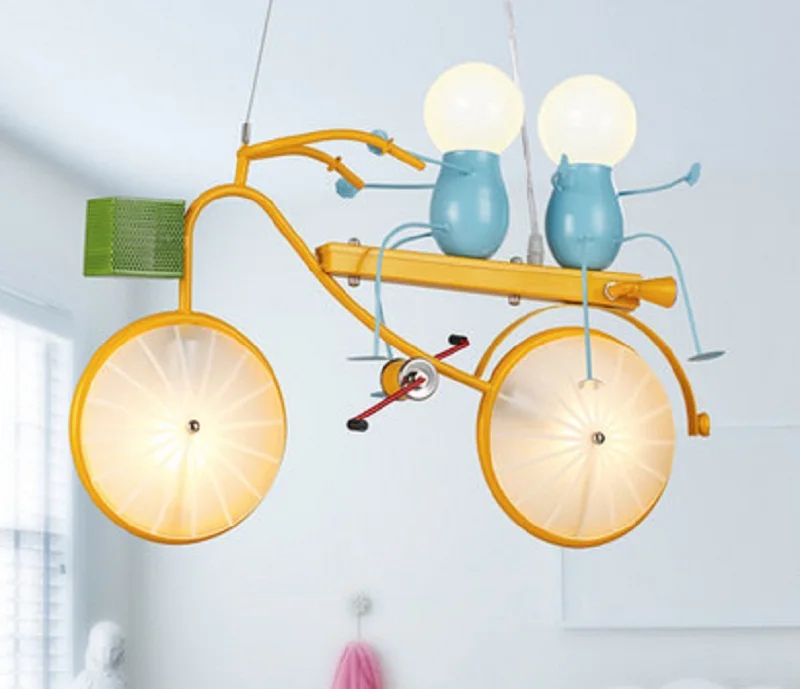 

Children's cartoon bicycles eye care room pendant lights boy girls kindergartens special lamps lanterns lamps ya73112