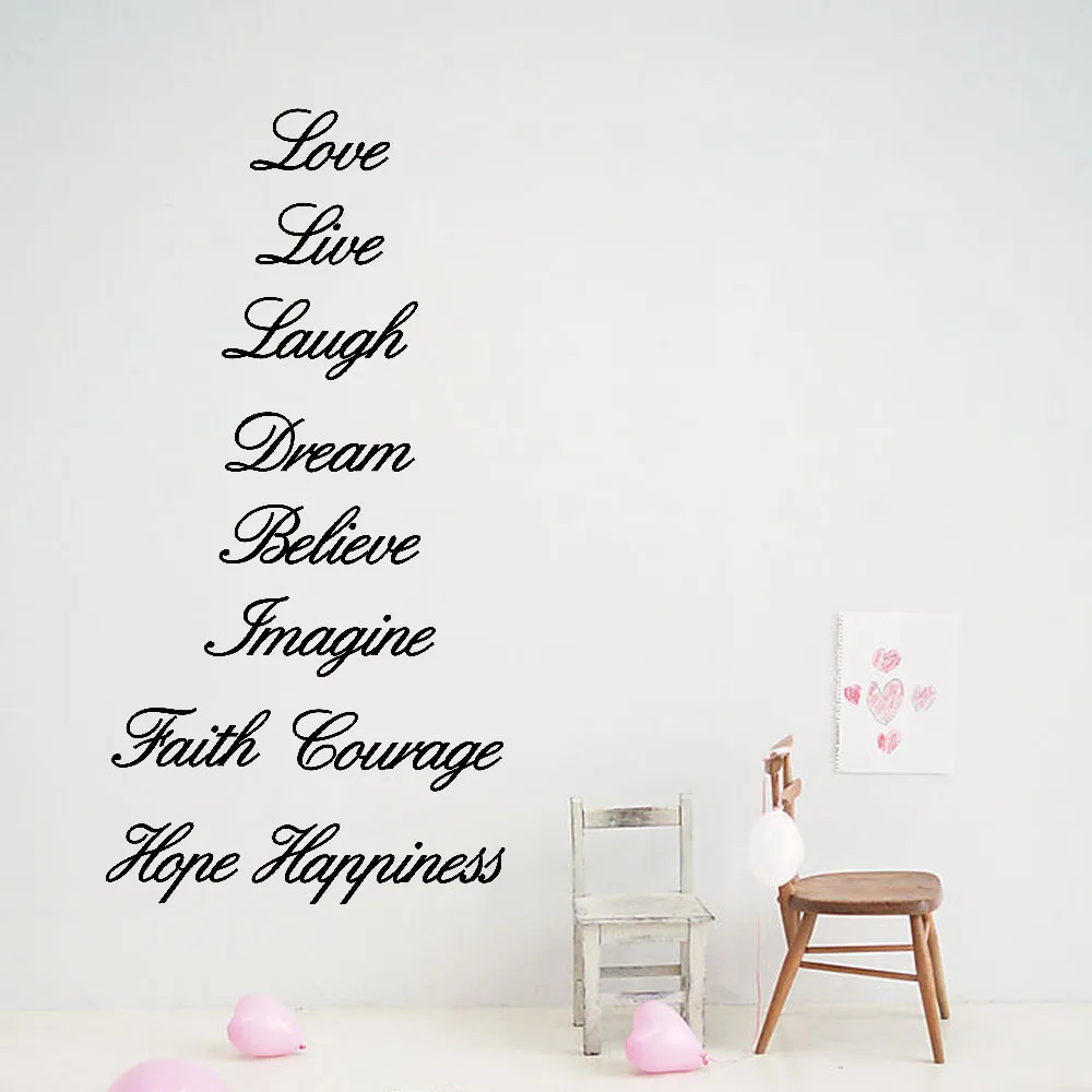 KAKUDER stair stickers wall decor Believe Faith Ten Inspiration Words Decal A803 02