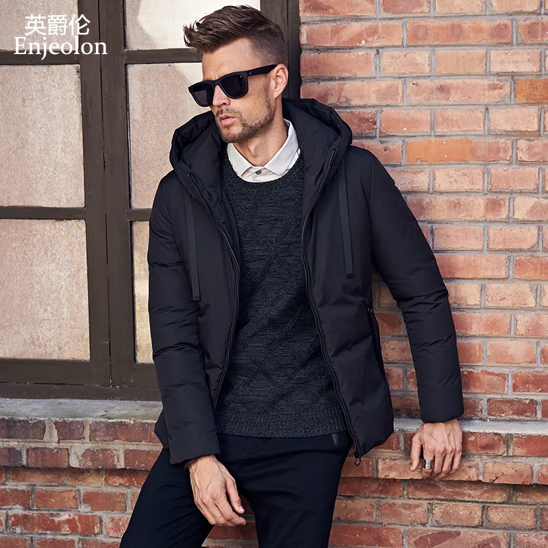 Enjeolon brand fashion thicken winter down hooded jacket