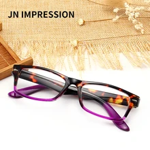 JN Ретро Модные женские очки для чтения мужские очки с полной оправой прозрачные полимерные линзы t18957