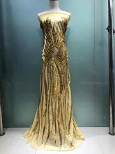 French lace fabric 5yds/pce by dhl gold sequin laces for women event dresses 2017 new arrival unique design nigerian fabrics