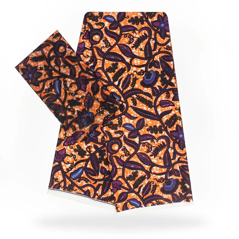 

2 Pcs Set 4 Yards African Ankara Prints Modell Material & 2 Yards Chiffon Ankara Chiffon Fabric YBXM-70