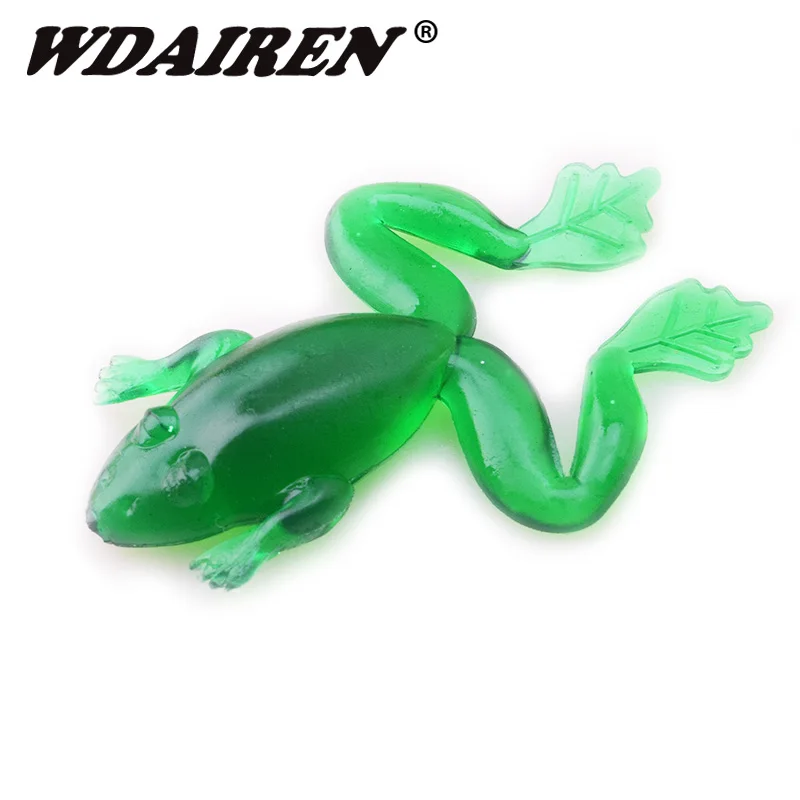 

5Pcs/lot Frog soft Fishing Lures 50mm 2.5g bass Baits Wobblers Green Artificial Silicone jig soft lure Pike Carp fishing tackle