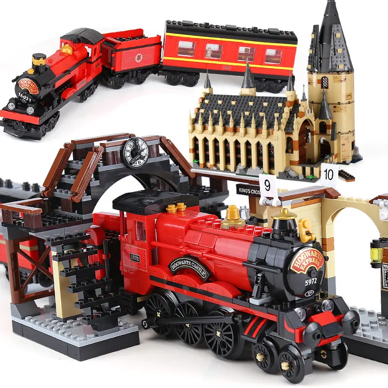 

In Stock 16055 Harri Movie Potter 832pcs The Hogwarts Express Train Model Compatible with Legoings 75955 Set Building Blocks