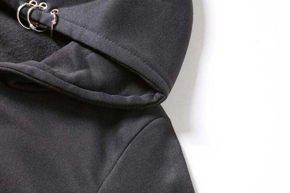 anel camisolas outono inverno manga longa zip-up