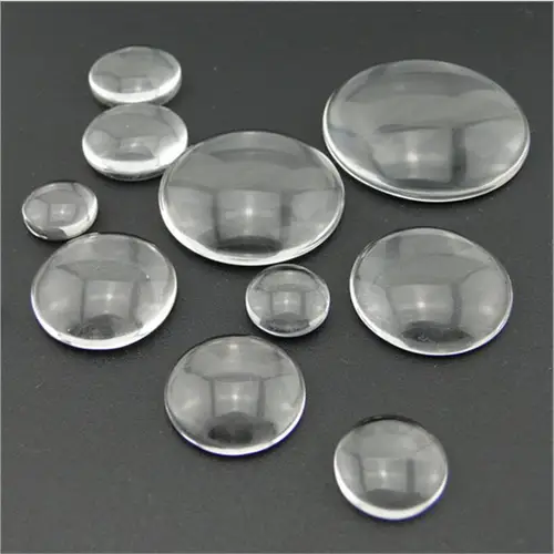 1 팩 6mm-60mm 라운드 플랫백 투명 유리 카보 숑 투명 돋보기, DIY 쥬얼리 제작 용 카보 숑 Z941 2