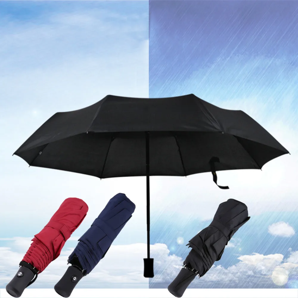 

Full Automatic Umbrella Rain Women Men Windproof 3 Folding Light Durable Strong Umbrellas Rainy Sunny Parasol