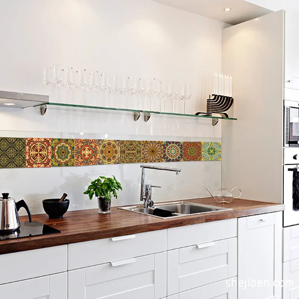 Funlife Islamic Arab Style Tile Sticker Decal,Adhesive Kitchen Backsplash Tiles Wall Stickers,Waterproof Bathroom Decor Stickers Funlife Islamic Arab Style Tile Sticker Decal,Adhesive Kitchen Backsplash Tiles Wall Stickers,Waterproof Bathroom Decor Stickers