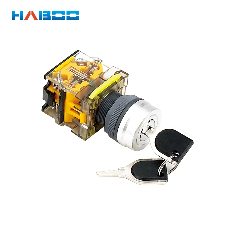 

5pcs/lot dia.22mm round head key switchkey lock /reset 2position key switch on-off key switch