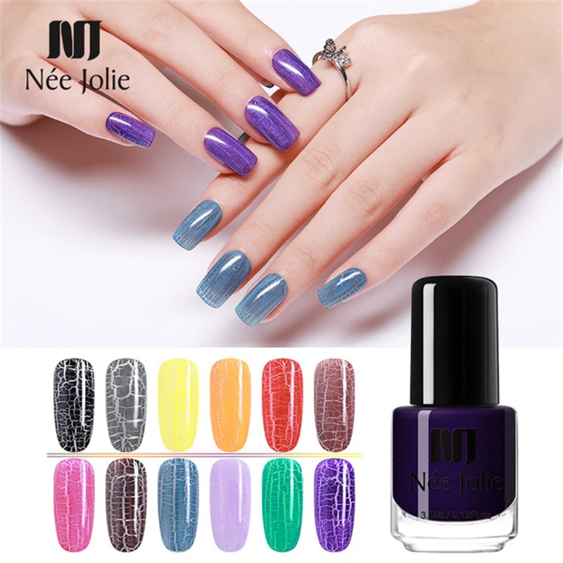 

NEE JOLIE 3.5ml Soak Off Crackle Nail Polish Perfect Cracking Nail Lacquer Primer Fast Dry DIY Manicure Beauty Nail Art Varnish