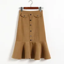 Юбки Лолита Европа ампир полиэстер и Америка настоящий стиль женские однобортные рыбий хвост Высокая талия сумка бедра юбка