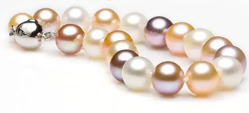 

10-11MM SOUTH SEA PEARL BRACELET 7.5-8" NATURAL GENUINE WHITE GOLD PINK PERFECT
