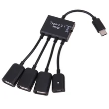 19 см несколько OTG 4 порта type-C USB зарядное устройство концентратор кабель соединитель Адаптер USB 3,1 type C концентратор до 4 USB 2,0 порт концентратор