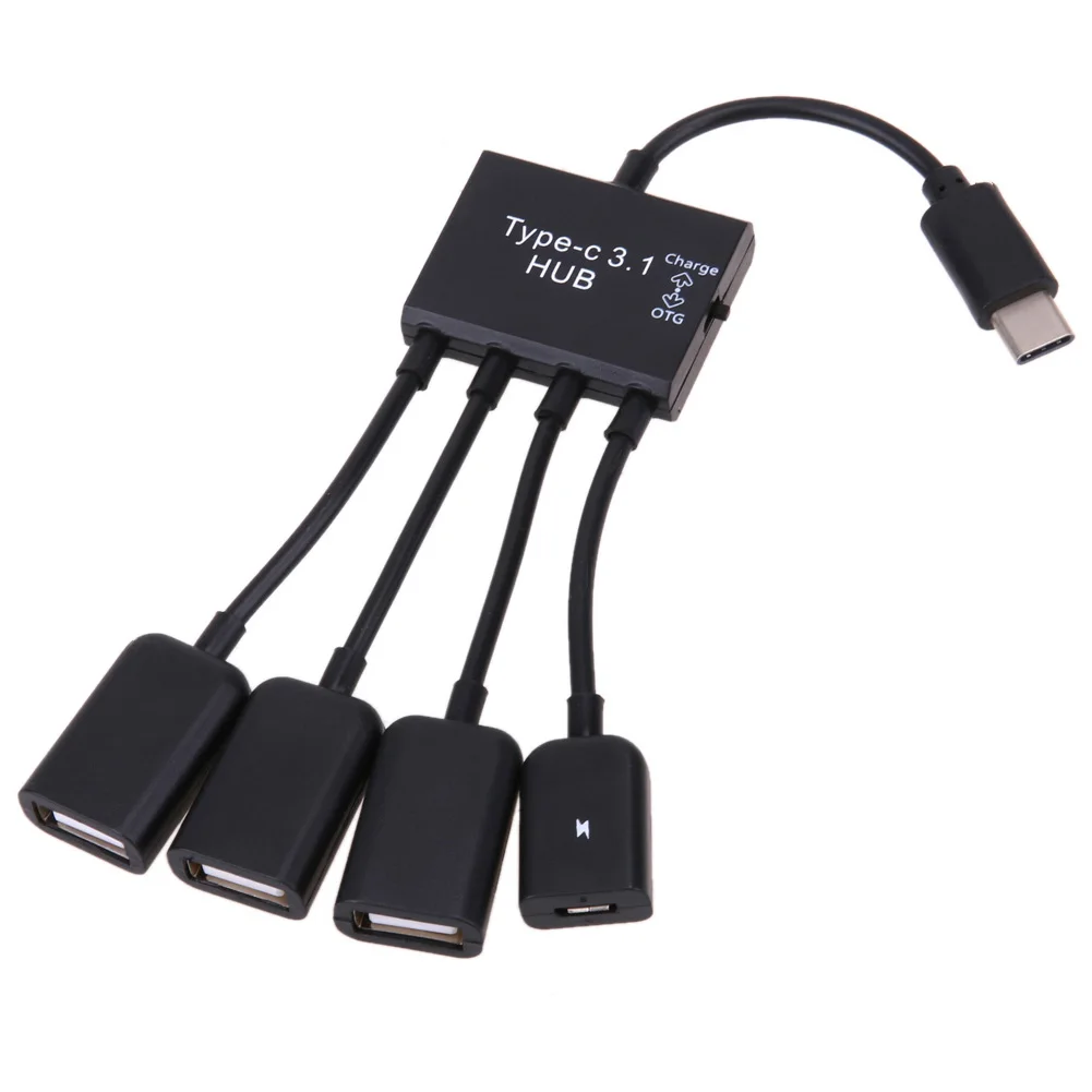 Usb хаб с 4 портами 19 см несколько OTG зарядный кабель адаптер USB 3 1 Type C концентратор