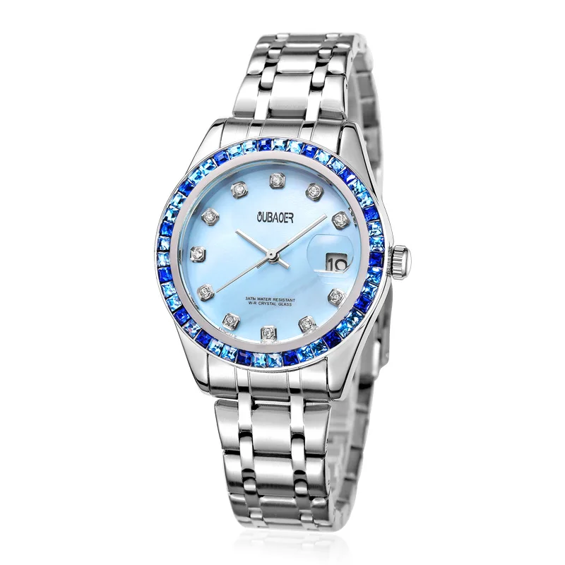 

female watch luxury womens wristwatch stainless steel quartz woman watches oubaoer brand waterproof diamond ladies clocsk