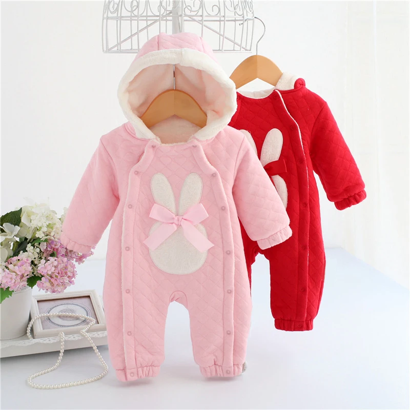 newborn baby girl winter clothes suit fleece coral cotton padded baby