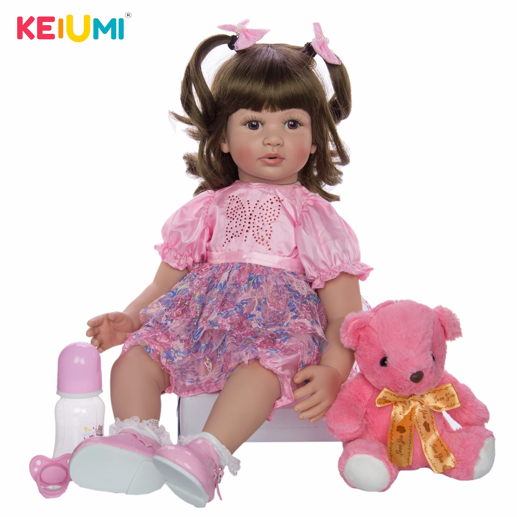 

Princess 60 cm Baby Reborn Toy Soft Silicone Vinyl Newborn Doll For Girl 24'' Realistic Reborn Baby Doll Cloth Body Kids Gifts